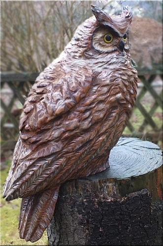 eule holz motorsäge kettensäge schnitzen kettesägenkunst motorsägenkunst